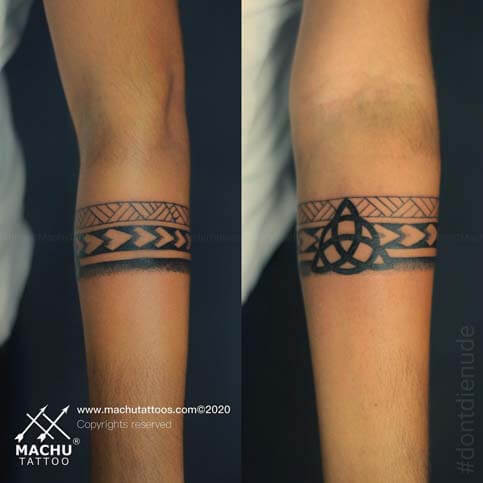 Powerful Armband Tattoo in Bangalore | Machu Tattoo