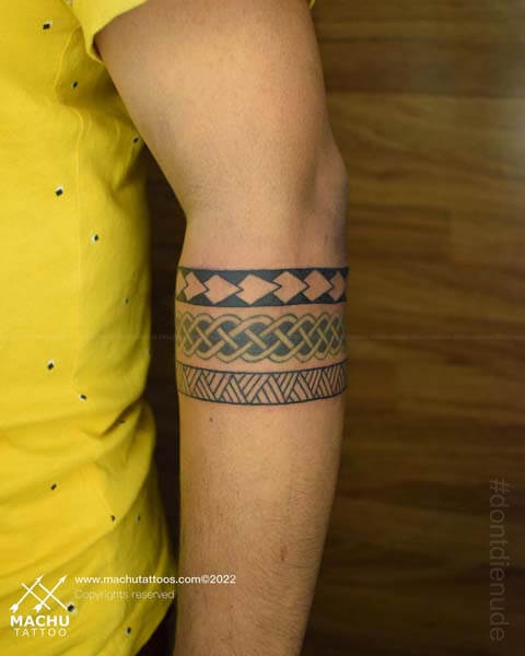Solid Arm Band Tattoo for Men - Black Poison Tattoos