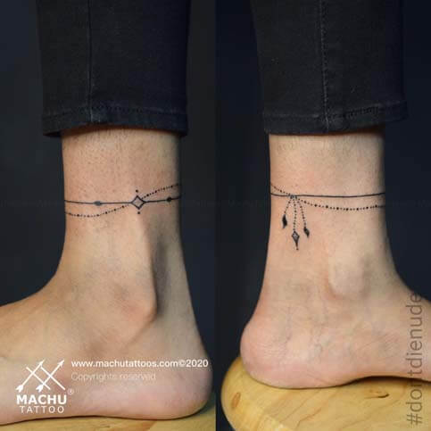 Ordershock Ankle Jewellery Ankle band Like Payal Tattoo Waterproof For  Girls Women Temporary Body Tattoo : Amazon.in: Beauty