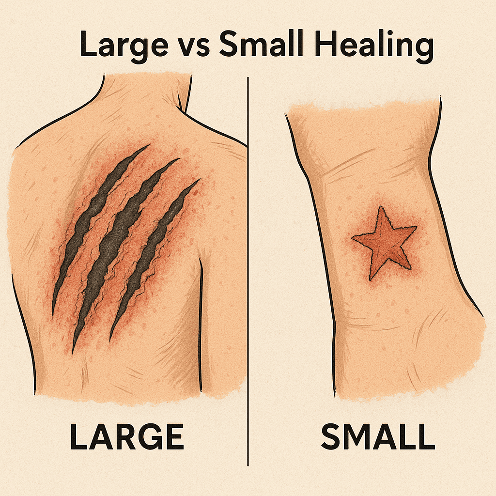 Large vs Small Healing